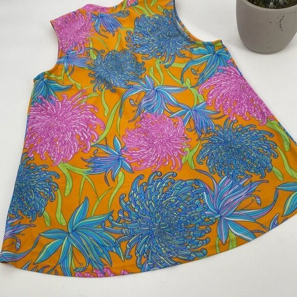 Jude Connally Floral‎ Bright Stretch Tunic Tank V-Neck Multi S - Picture 5 of 10